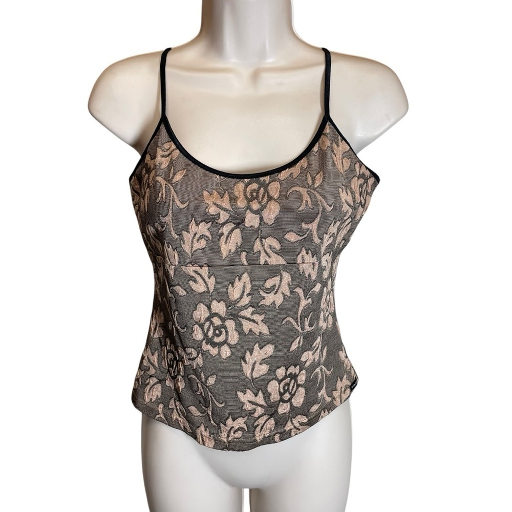Bebe cropped floral babydoll tank top Y2K women’s large